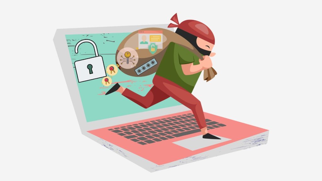 Karikatur eines Datenräubers