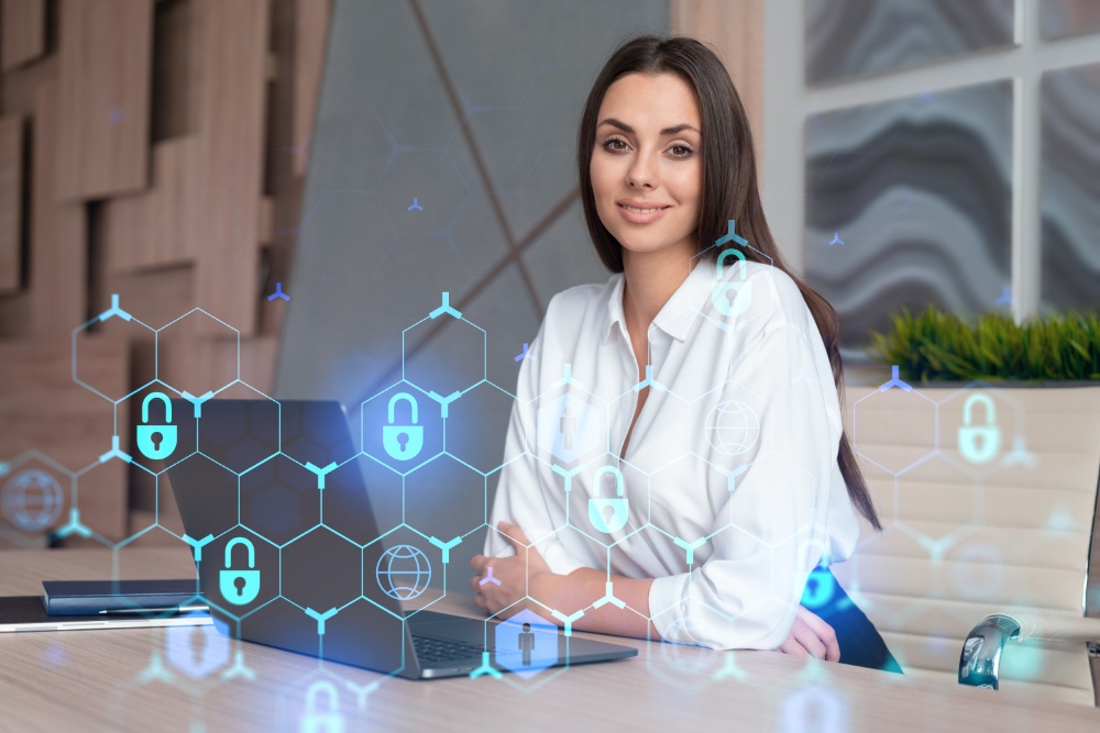 Frau in weißer Bluse